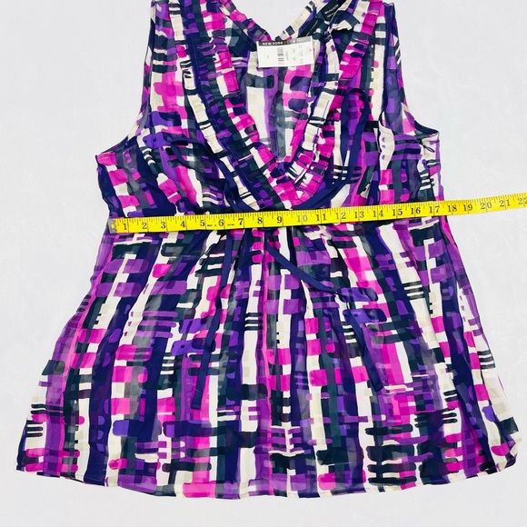 NewYork & Company Purple and Pink Ruffle Top Size 14 - Picture 5 of 8